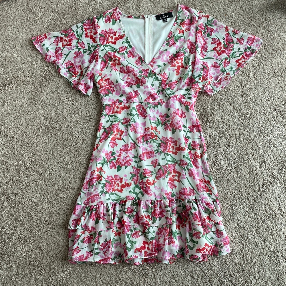 Lulu’s Floral Print Ruffled Mini Dress - Picture 5 of 6